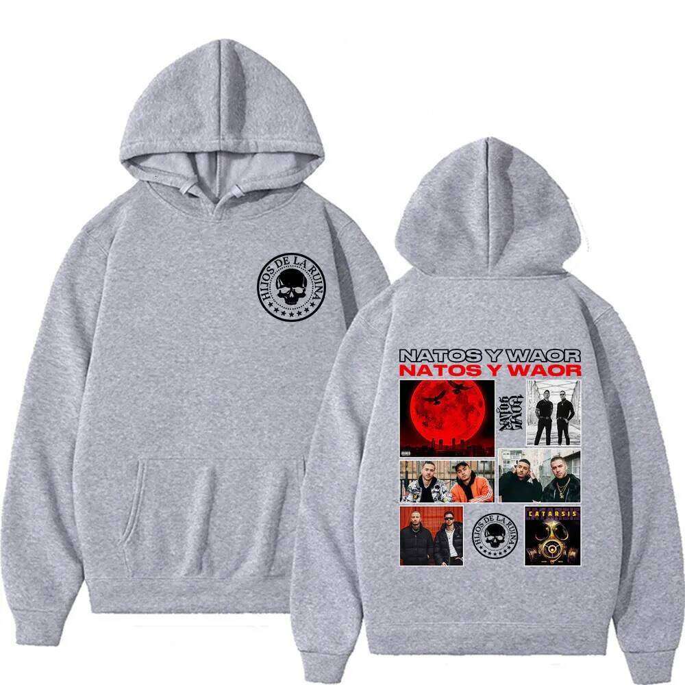 Rap Singer NATOS WAOR Catarsis Album Pattern 2025 Autumn Winter Retro Hip-hop Casual Pure Cotton Hooded Sweatshirt for Men Women Z260314