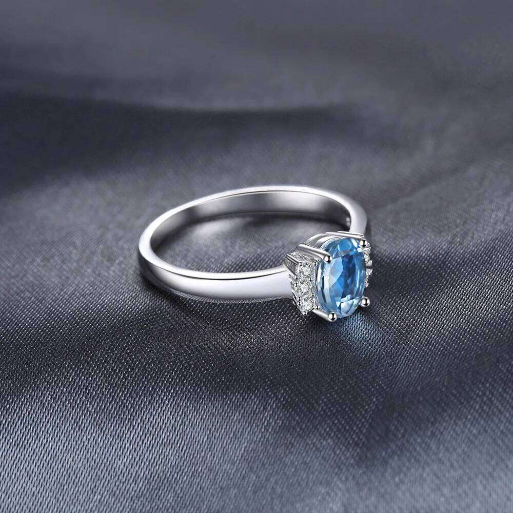JewelryPalace Oval Natural Sky Blue Topaz 925 Sterling Silver Engagement Ring for Woman Gemstone Fine Jewelry Anniversary Gift H260312