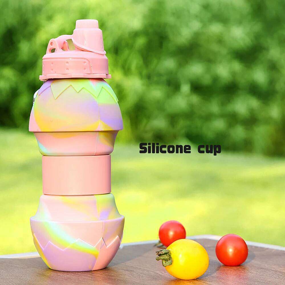 Foldable Eggshell Telescopic Silicone Portable Durable Camouflage Water Bottle Creative Cup 700ml Sports Kettle Z260314