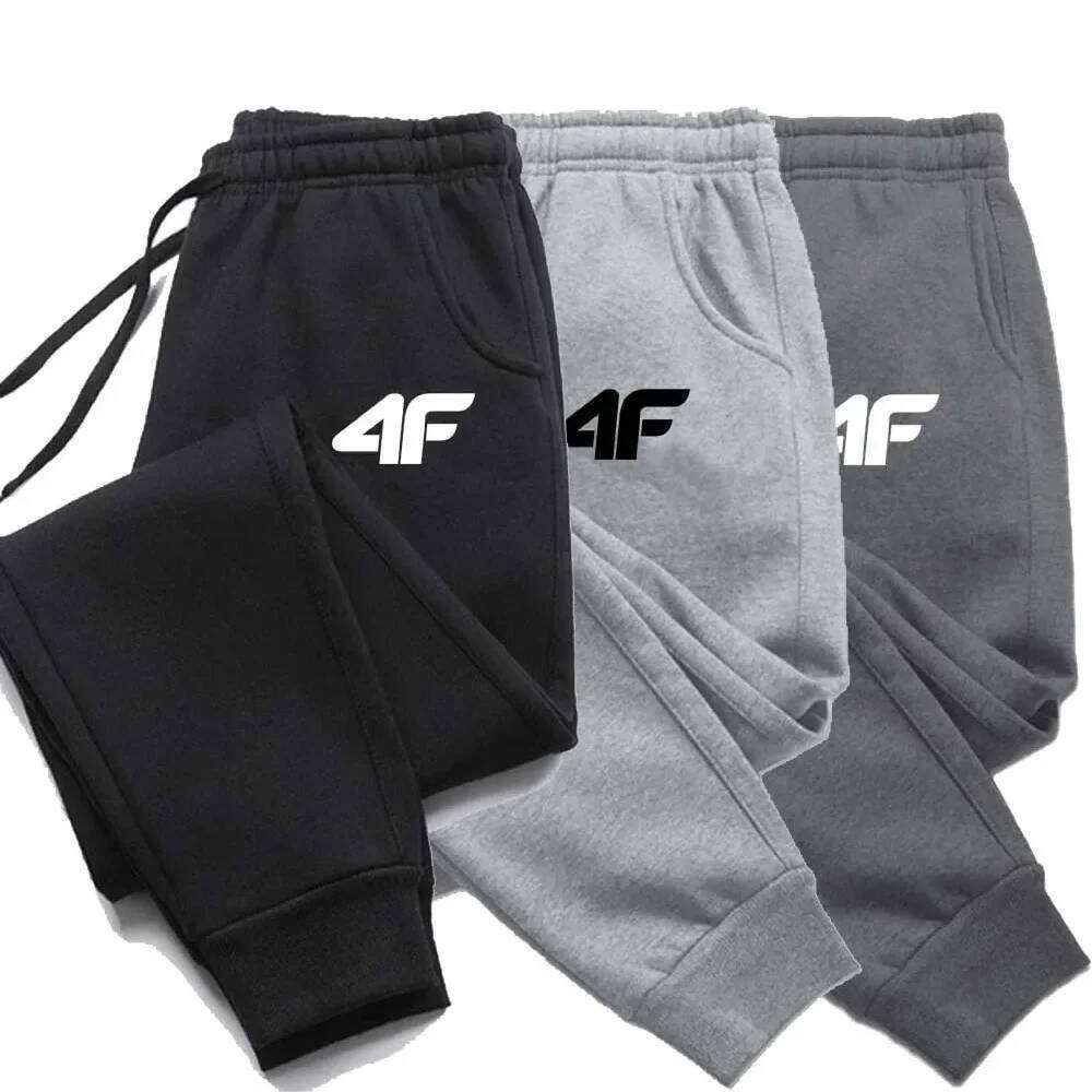 4F Men's Creativity Printed Jogging Fitness Joggers, Running Pants, Training Sport Trousers, Sportswear Sweatpants, Z260315