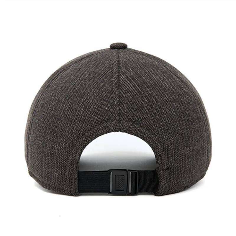 New Winter Fleece-lined Plush Thickened Warm Baseball Caps For Men Coldproof Earmuff Hats Snapback Cap High-end Dad's Cotton Hat Z260313