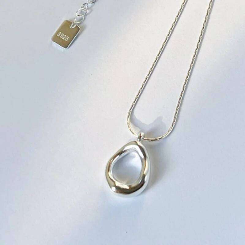 Simple Fashion Irregular Water droplet Oval Pendant Necklace for Women Trendy Clavicle Choker Friendship Jewelry Accessories H260312