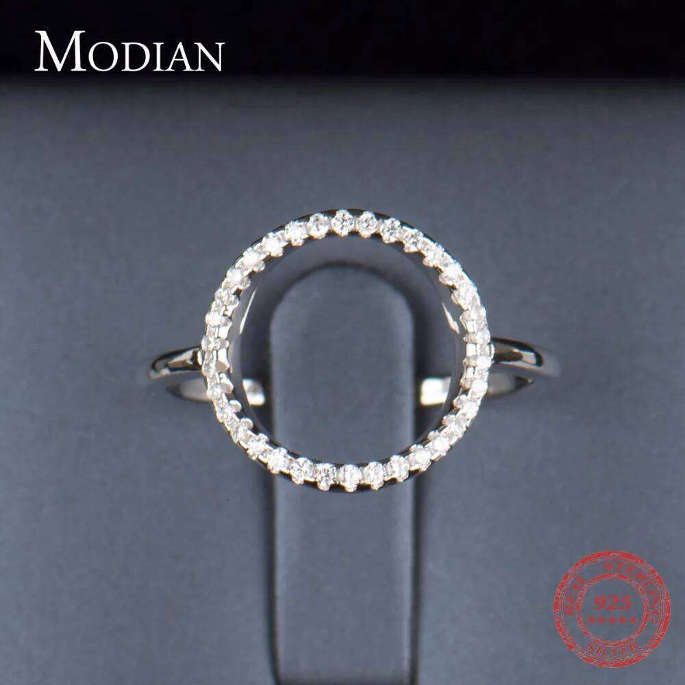 Classic Fashion Hollow out Hoop Sparkling White And Rose Ring Cubic Zirconia Jewelry Real Solid 925 Sterling Silver Rings H260312