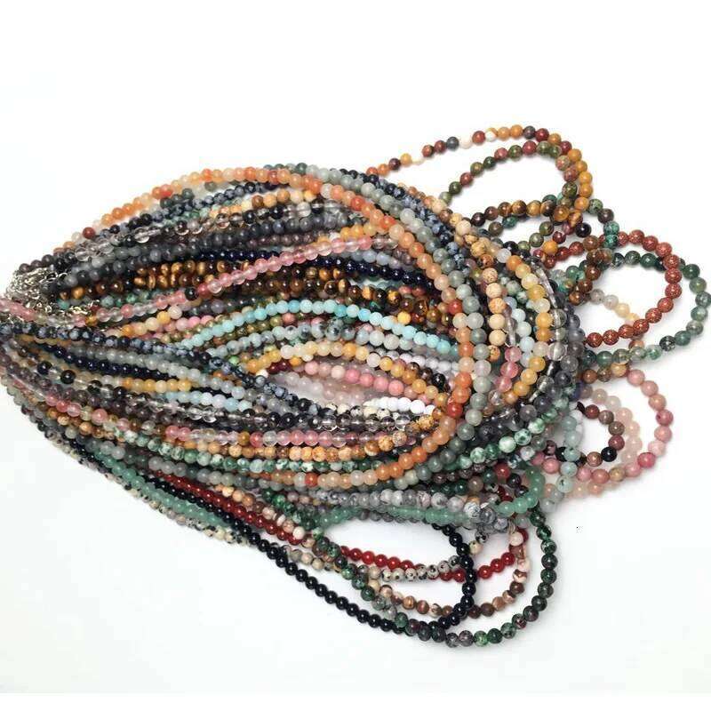 Natural 4mm Pink crystal quartz agate Beads necklace garnet multiple colors gifts for girls fashion choker H260312