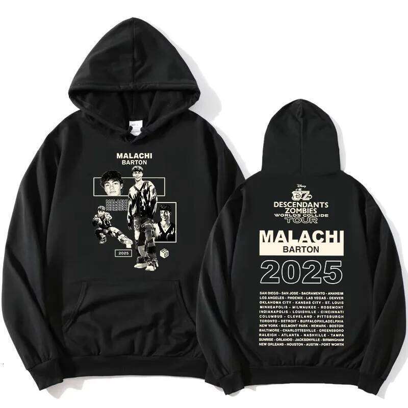 Zzombies Worlds Collide Tour 2025 Hoodies Malachi Barton Actor Graphic Sweatshirts Fashion Long Sleeve Hooded Pullovers Printed Z260314