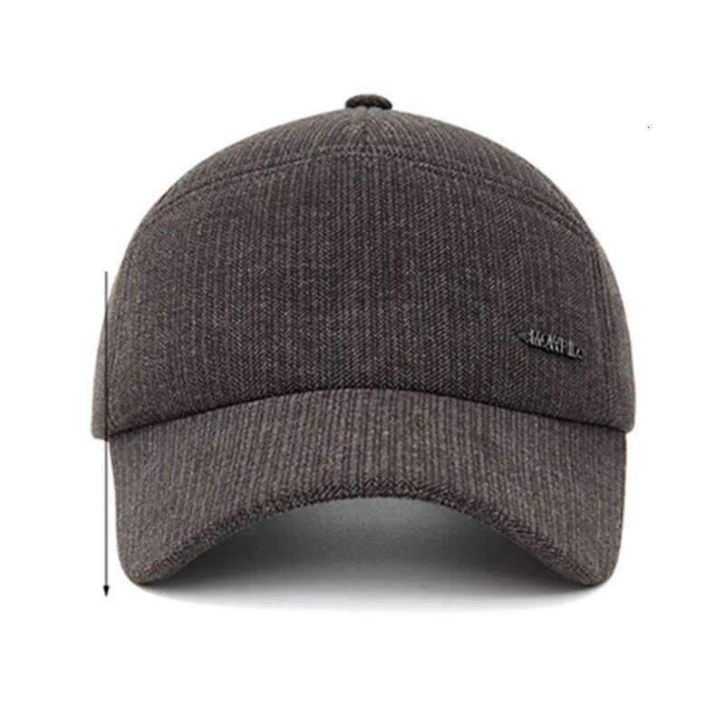 New Winter Fleece-lined Plush Thickened Warm Baseball Caps For Men Coldproof Earmuff Hats Snapback Cap High-end Dad's Cotton Hat Z260313