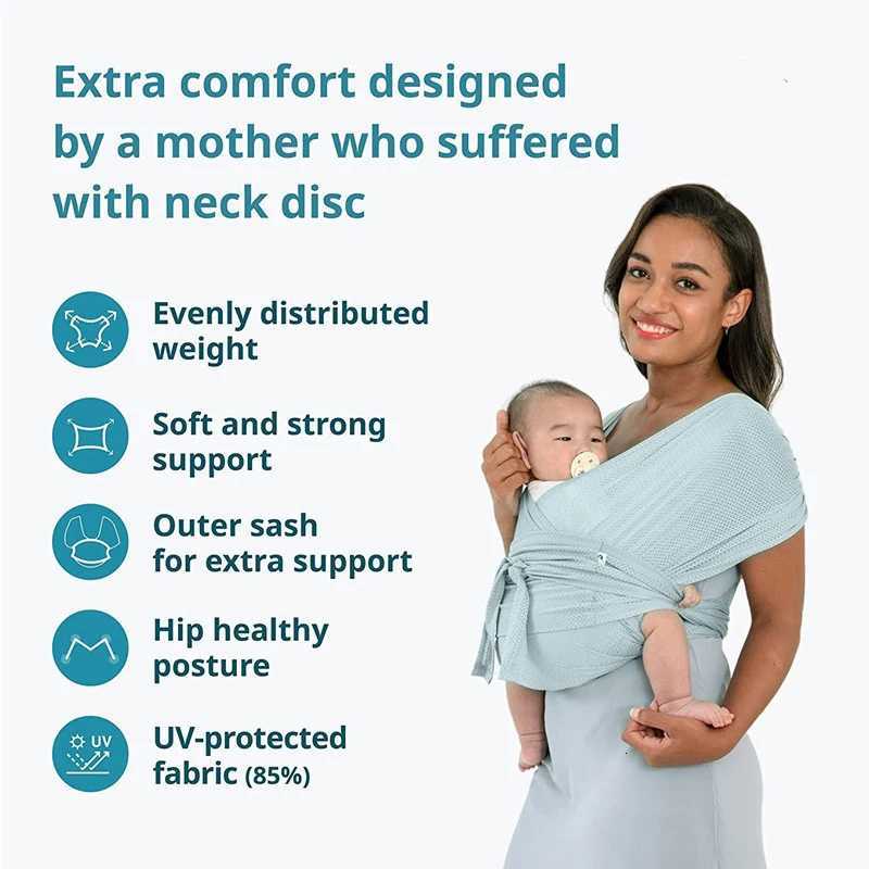 Soft Baby Sling Wrap Carrier Ergonomic Front Carry for newborns Breathable Support for Hands-Free Parenting Easy to Use X260313