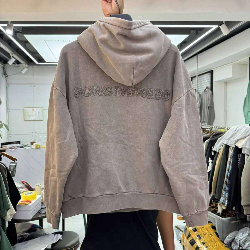 Washed Embroidered Patched Alphabet Hoodie Men Women Best Quality Hooded Pullover Z260315