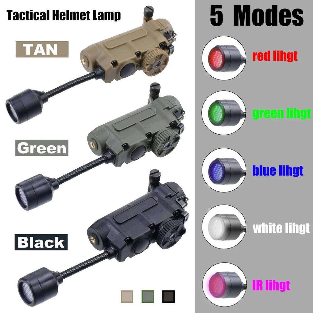 Tactical Strobe Light,Sidewinder LED Light,White Red Green Blue IR Light,Stalk Arc Rail Helmet Clip FlashLight 26L0313