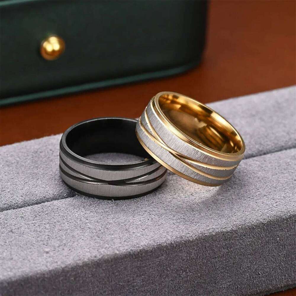 Fashion Couple Wedding Band Valentine's Day Gift Charm Zirocon Set For Women Trendy Stainless Steel Men Rings H260312