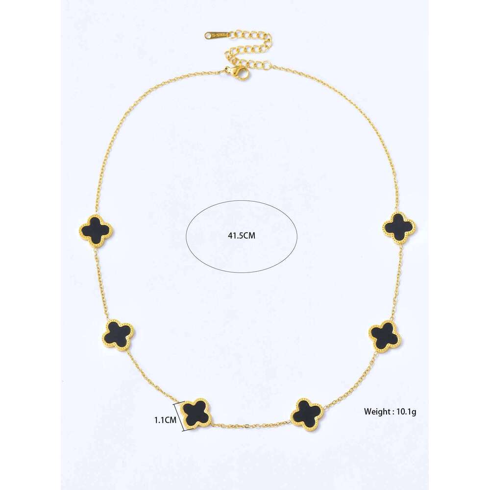 Elegant And Minimalist Stainless Steel 18K Gold Plated Cr Single-Sided Mother-Of-Pearl Necklace, Collarbone Chain H260312