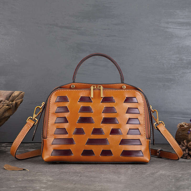 Luxury BagsTotes New Product Top Layer Vegetable Tanned Leather Dumpling Vintage Woven Series Large Capacity Handheld Crossbody Women S Bag SENYY