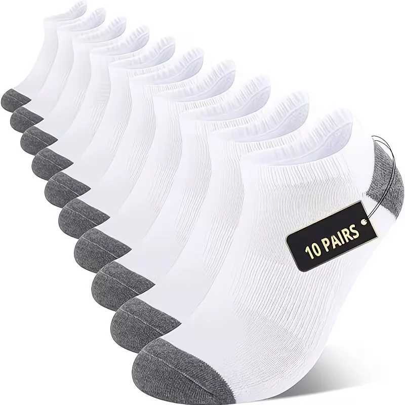 10-Pack Mens Cushioned Athletic Running Performance Socks Breathable Lightweight - Ideal For Sports Daily Wear D260313