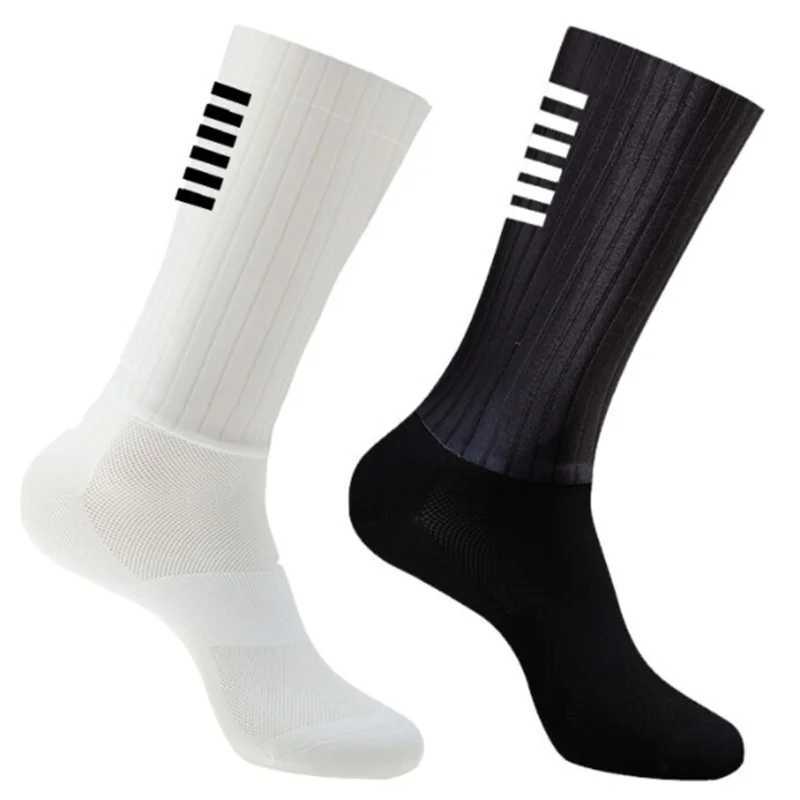 Cycling Socks Slip Silicone Summer Whiteline Aero Anti Socks Men Bicycle Sport Running Bike Socks Calcetines D260313
