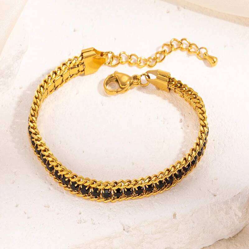 ANENJERY 316L Stainless Steel Colorful Shiny Zircon Adjustable Bracelets For Women Exquisite Special Jewelry Gifts Z260313