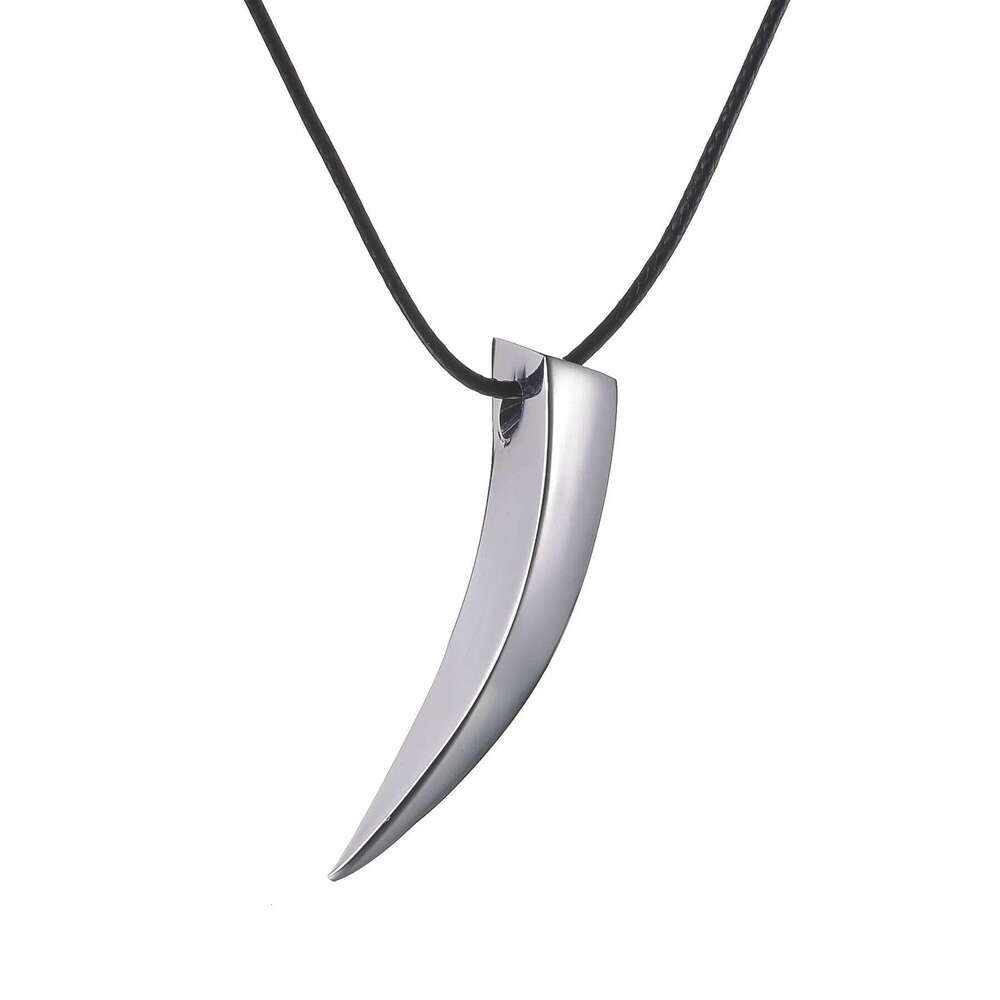 Punk Hip Hop Stainless Steel Crescent Spike Pendant Men Women Fashion Wolf Tooth Chain Necklace Jewelry H260312