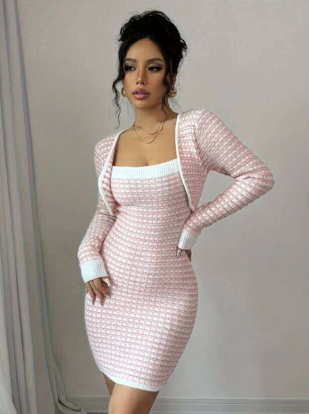 Elegant Ladies Knitted Spring Autumn Versatile Sweater Dress Stylish Women's Fashion Comfortable Fit Clothing Z260313