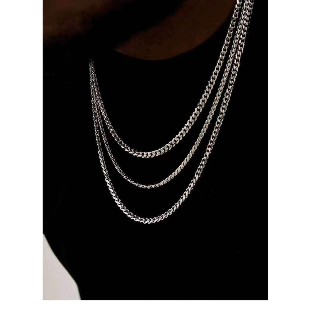 Hip Hop Cuban Chain for Men Women Punk 3 To 7 MM Stainless Steel Choker Necklace Vintage Jewelry Accessories H260312