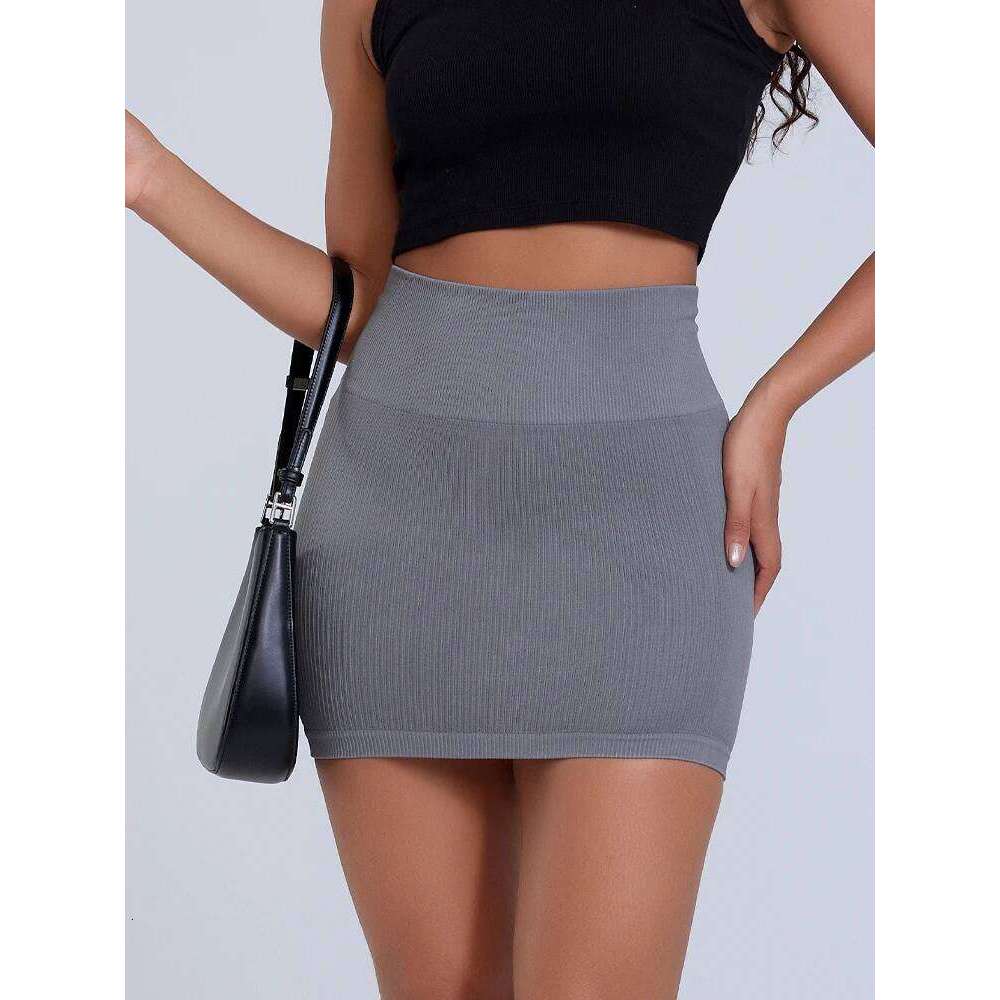 Women's High Waist Ribbed Striped Mini Tight Night Club Party Pencil Casual Short Skirt Sexy Solid Color Bodycon New Z260314