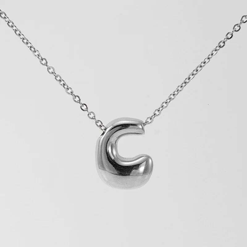 Women's Stainless Necklace Titanium Steel Color 26 ABC Letter Pendant Jewelry That Doesn't Fade Easily H260312