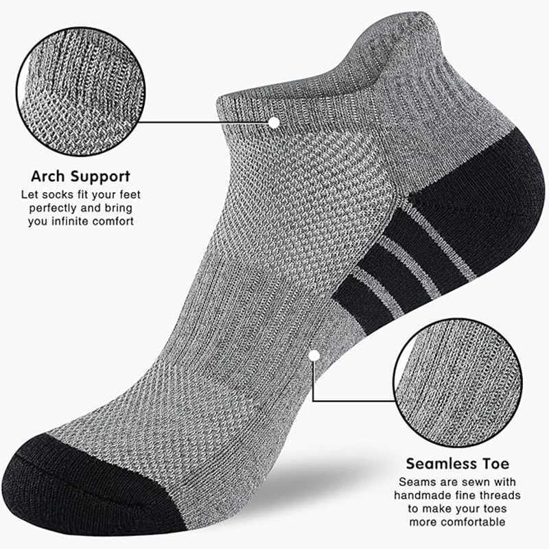6/12 Pairs Mens Ankle Socks Professional Sports Cycling Socks Breathable Casual Soft Outdoor Athletic Running Short Socks D260313