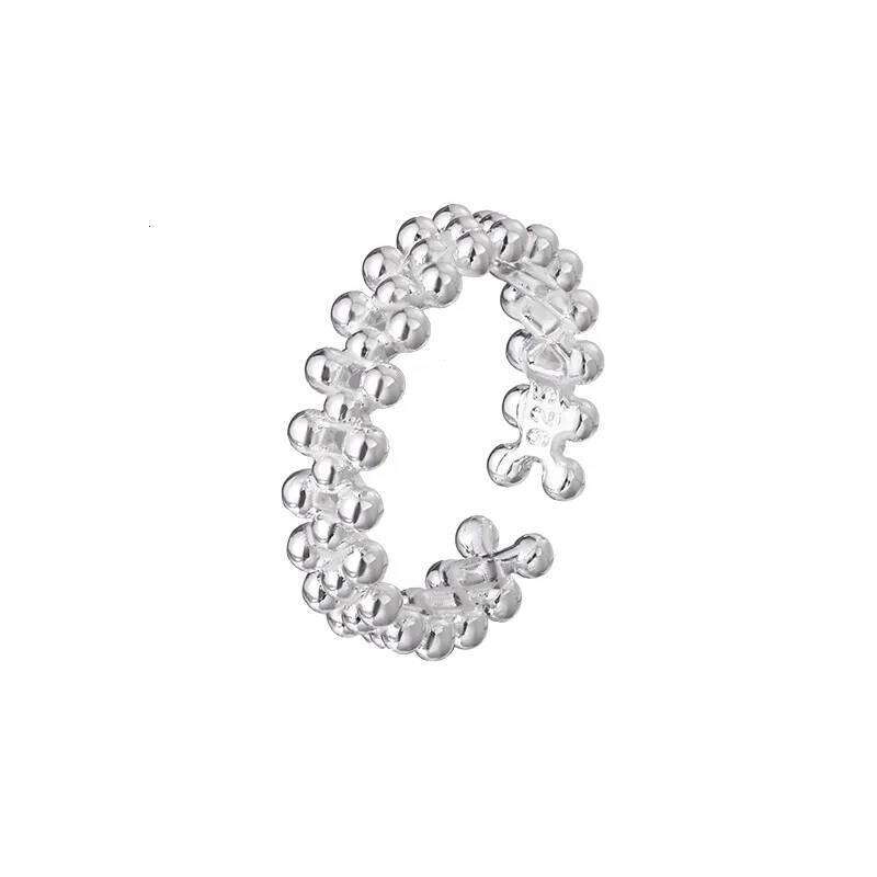 Sterling Silver Bilayer Ball Open Rings For Women Wedding Quality Jewelry Accessories Argent 925 H260312
