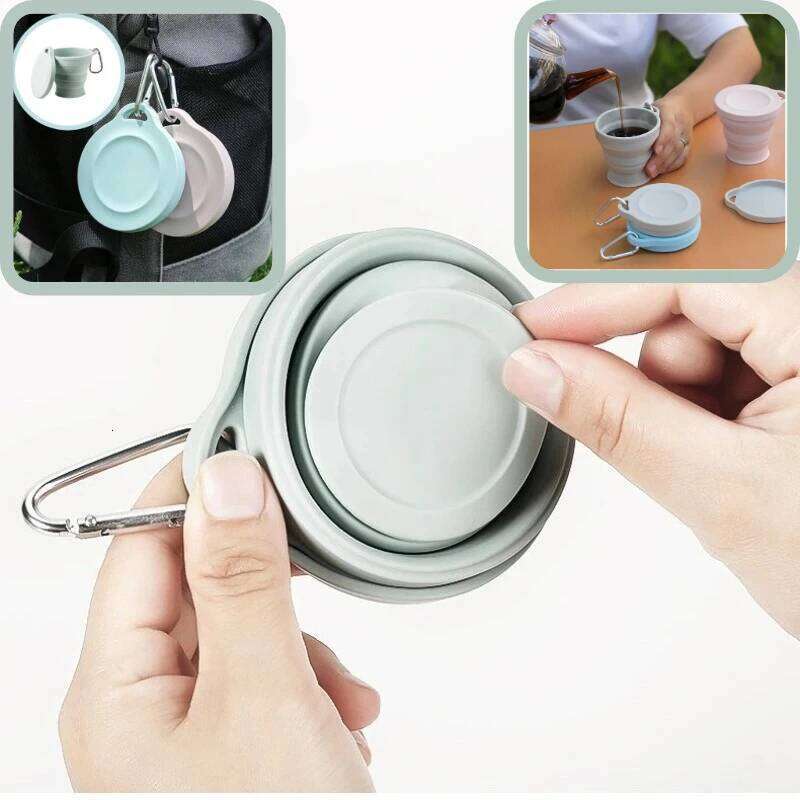 Foldable Silicone Water Leakproof Lightweight Portable Food-Grade Reusable Travel Camping Hiking Outdoor Activities Cup Z260314