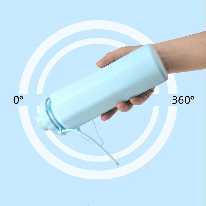 600ML Collapsible Bottle Silicone Foldable Water Cup Outdoor Sports Leakproof Reusable Kettle for Travel Camping Yoga Z260314