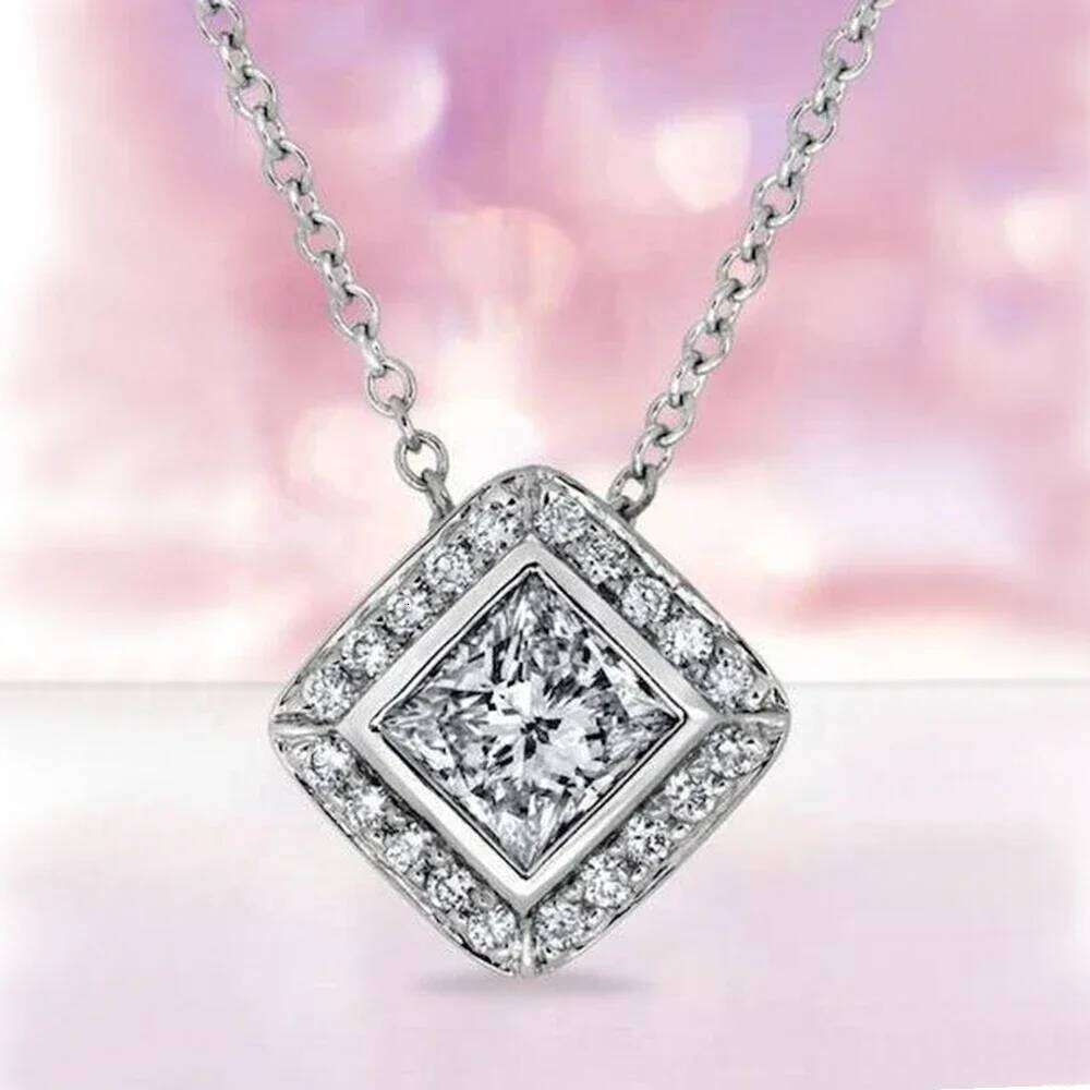 CAOSHI Classic Round/Square/Heart Jewelry Pendant Necklace for Women Temperament Sweet Silver Color wedding Elegant Accessories H260312