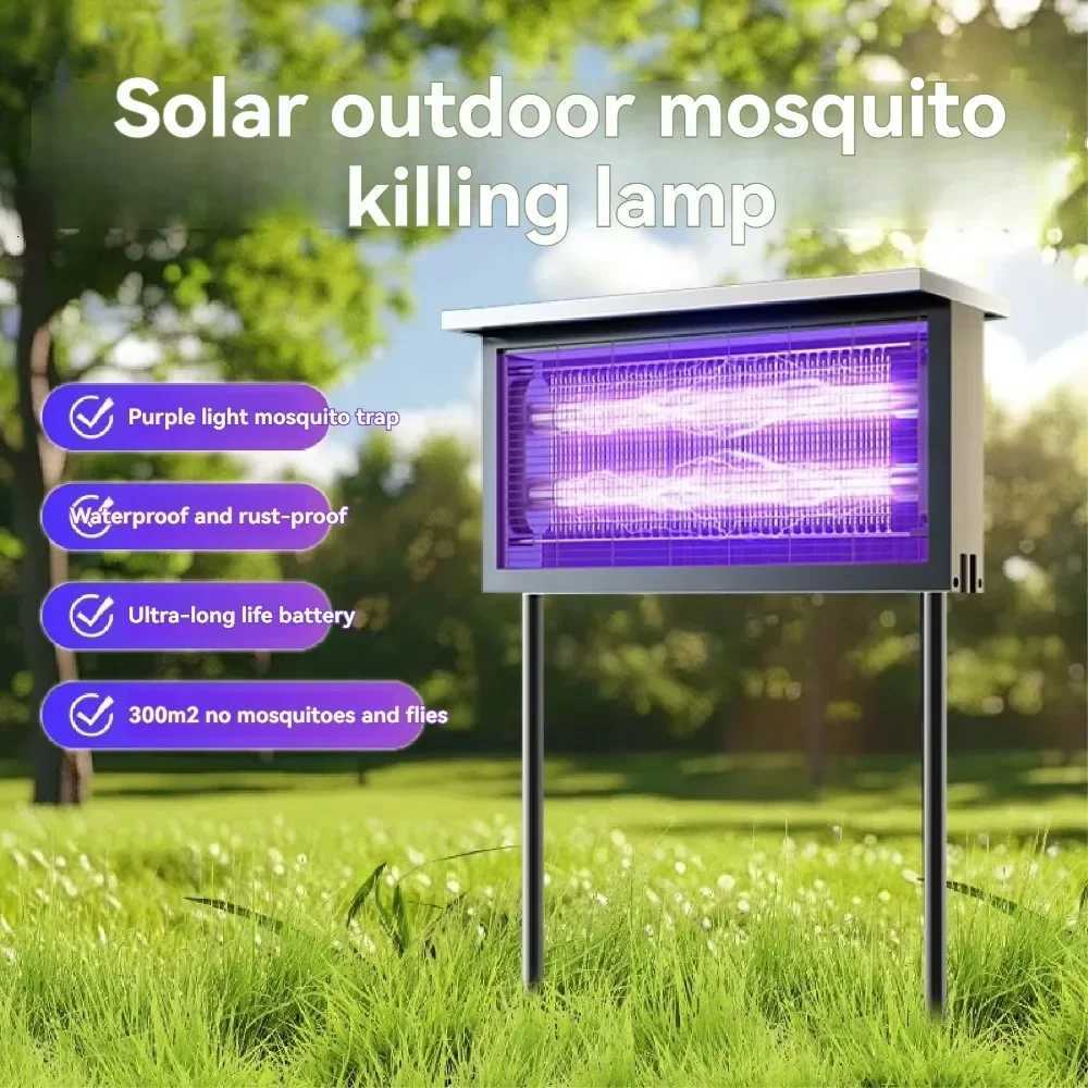 JOYINLED Solar Mosquito Killer Lamp IP65 Waterproof Outdoor Light with UV Attraction MetalFlame Retardant PP Garden Yard Patio H260313