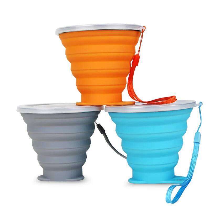 Folding Cups 200/270ml BPA FREE Food Grade Water Cup Travel Silicone Retractable Coloured Portable Outdoor Coffee Handcup Z260313