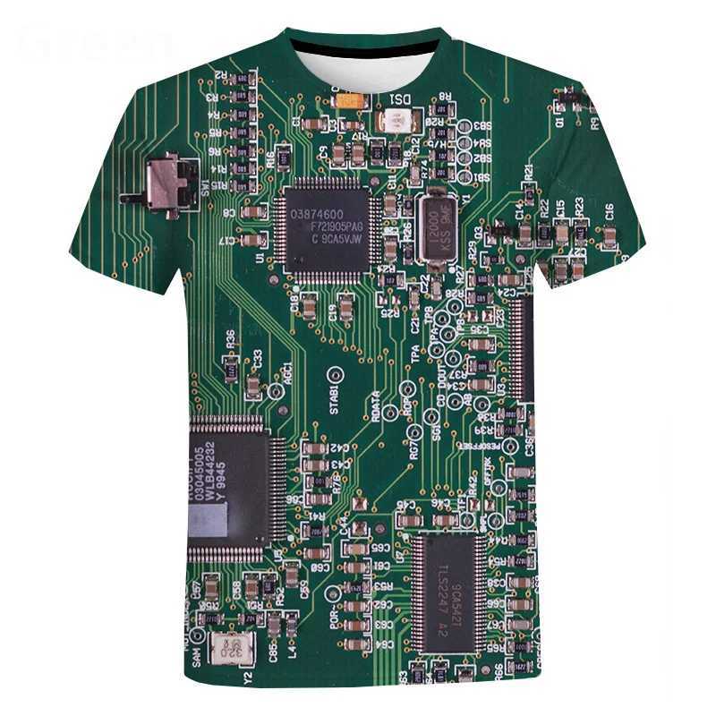 New Circuit Board Graphic T-Shirts Electronic Chip 3D Print Mens Woman Short Sleeve T Shirt Harajuku Tops Tees Unisex Clothing D260313