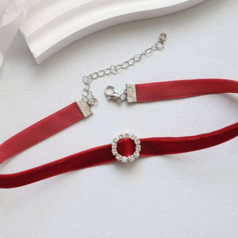 Red Sexy Velvet Heart & Round Choker for Womoen Neck Clavicle Necklace Lady Jewelry Accessories Girl Gift Lace Gothic H260312