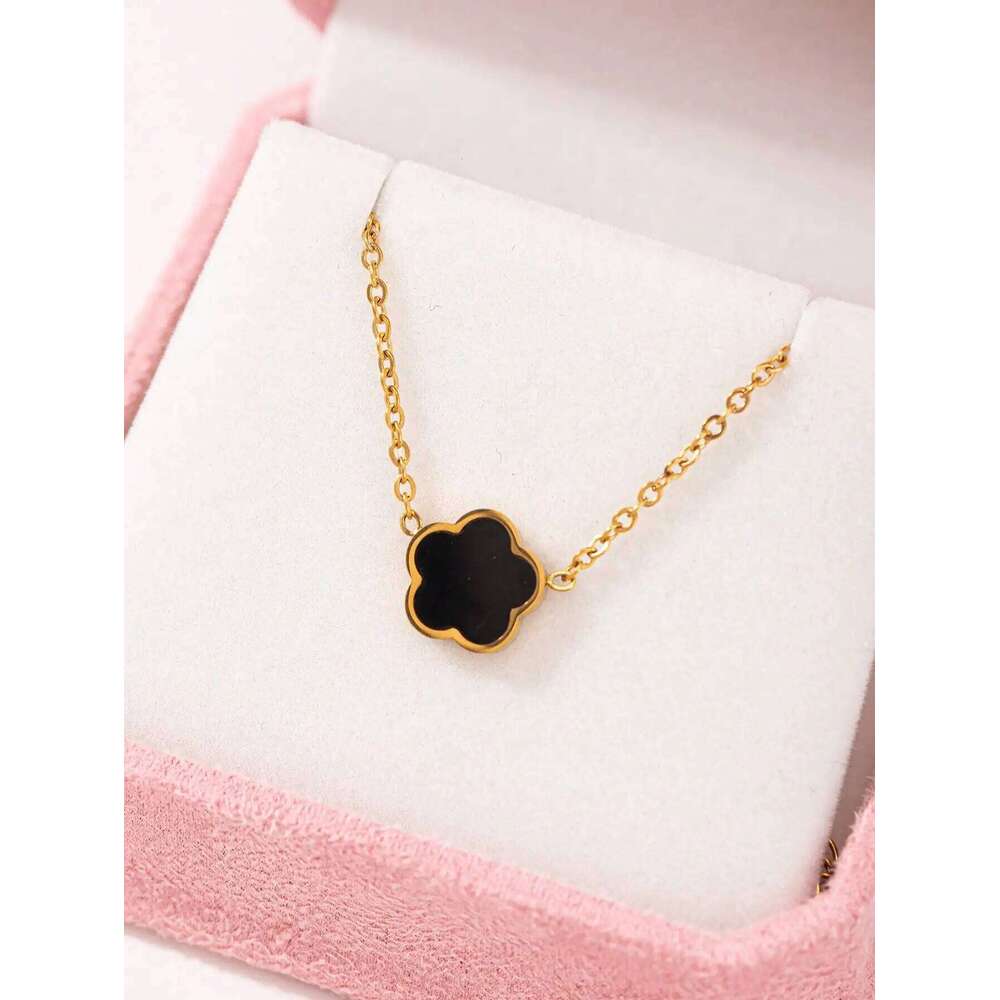 1PC Stainless Steel Pendant Necklace Cr And Flower Design for Women Versatile Occasion Jewelry Unboxed H260312