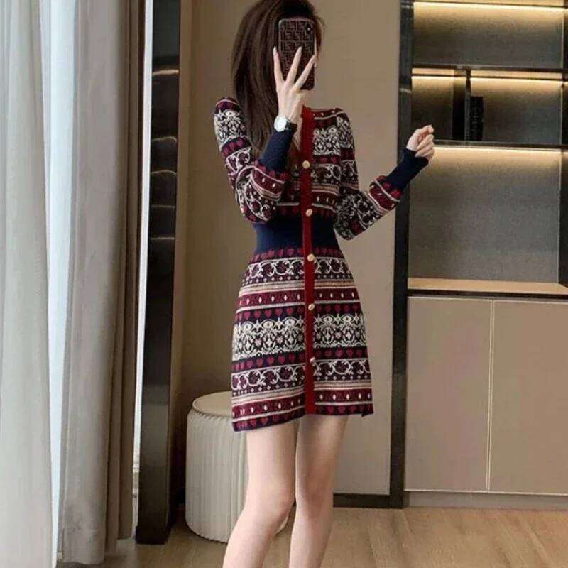 A Line Woman Knitted Dress Short Crochet Dresses for Women Korean Style Extreme Mini Hot On Promotion Elegant and Beautiful G X Z260314