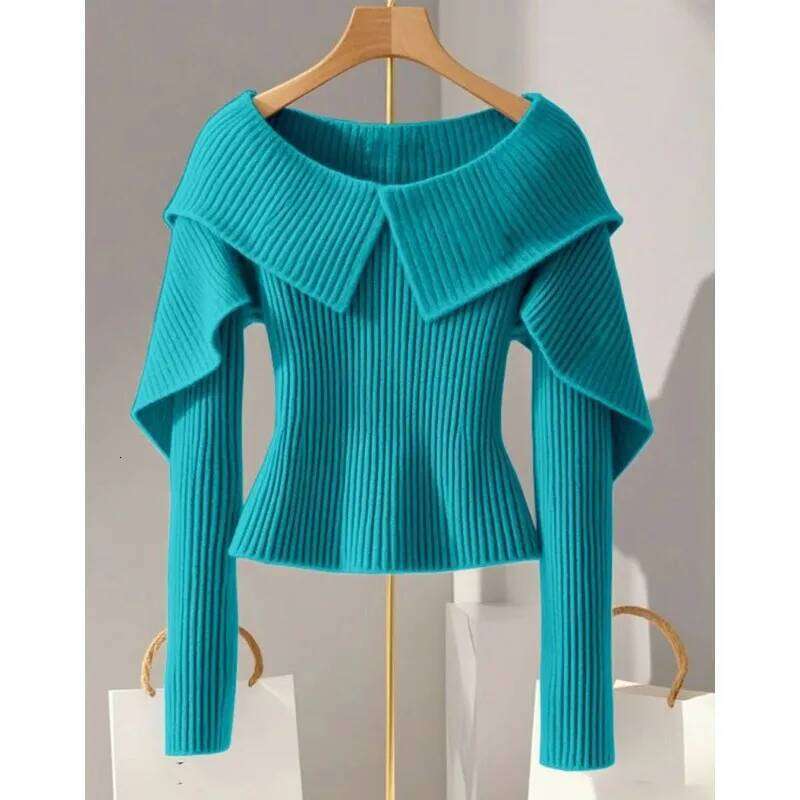 Autumn All Match Knit Tops Female Solid Color O Neck Soft Knitwear Pullover Women Long Sleeve Loose Sweater New Z260313
