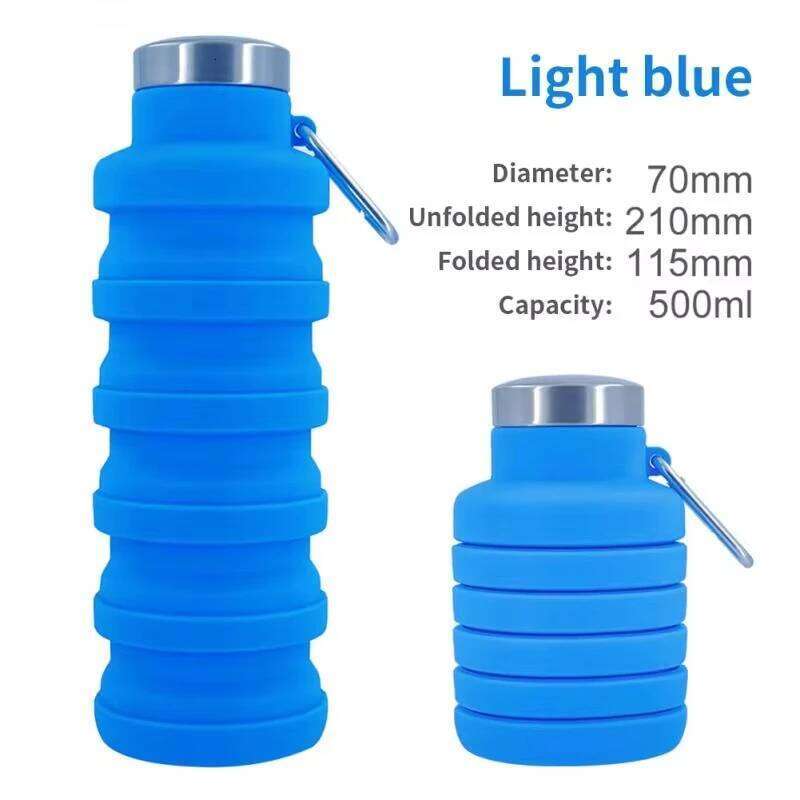 1pc Collapsible Water Bottle, Reuseable BPA Free Silicone Foldable Bottles Portable Hiking Cup For Outdoor Mountaineering Tours Z260313