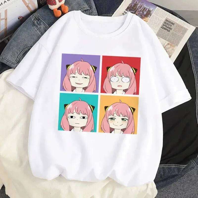 Loid Yor Anya Forger Cartoon Manga Anime Harajuku Graphic Kawaii T-shirt for Men's Women's Cotton T-Shirt Z260314
