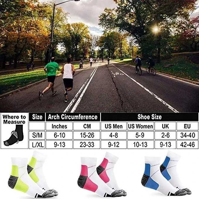 Foot Compression Socks For Men Women Plantar Fasciitis Heel Spurs Pain Venous Running Sports Socks Casual Cotton Ankle Sock Gift D260313