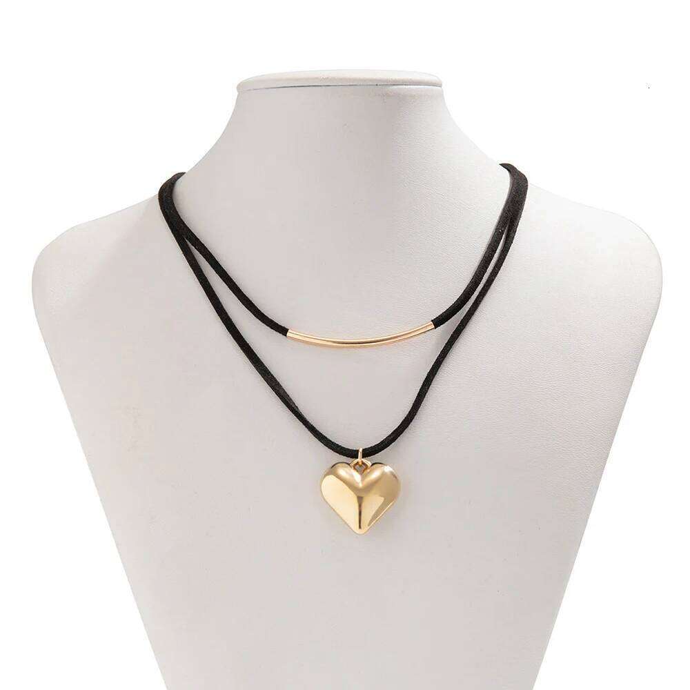 YWZIXLN Trend Elegant Jewelry Big Heart Pendant Golden Color Unquie Women Fashion Necklace Wholesale N0435 H260312