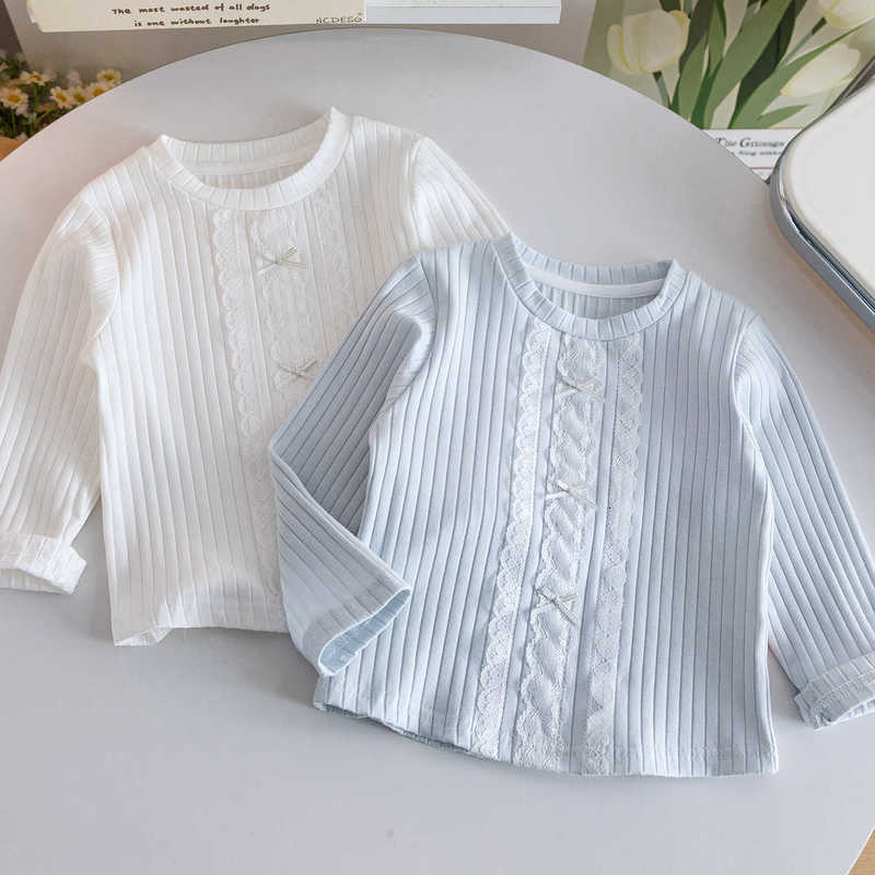 Women's Knits & Tees Girls' Cotton Base Shirt Spring and Autumn New Style Baby T-Shirt Long Sleeve Stylish Casual Fashionable Top Versatile
