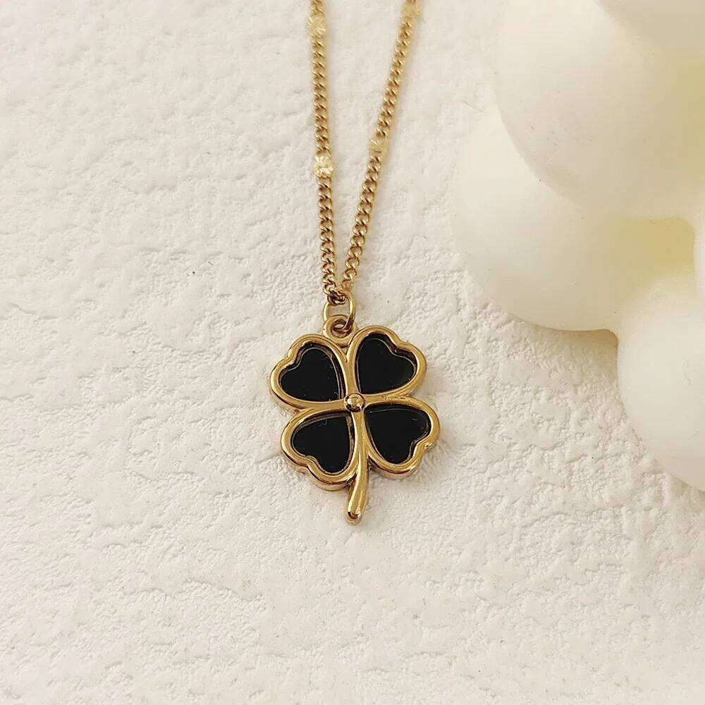 New cr white shell pendant, high-quality waterproof metal 18K women's necklace, wedding party jewelry H260312