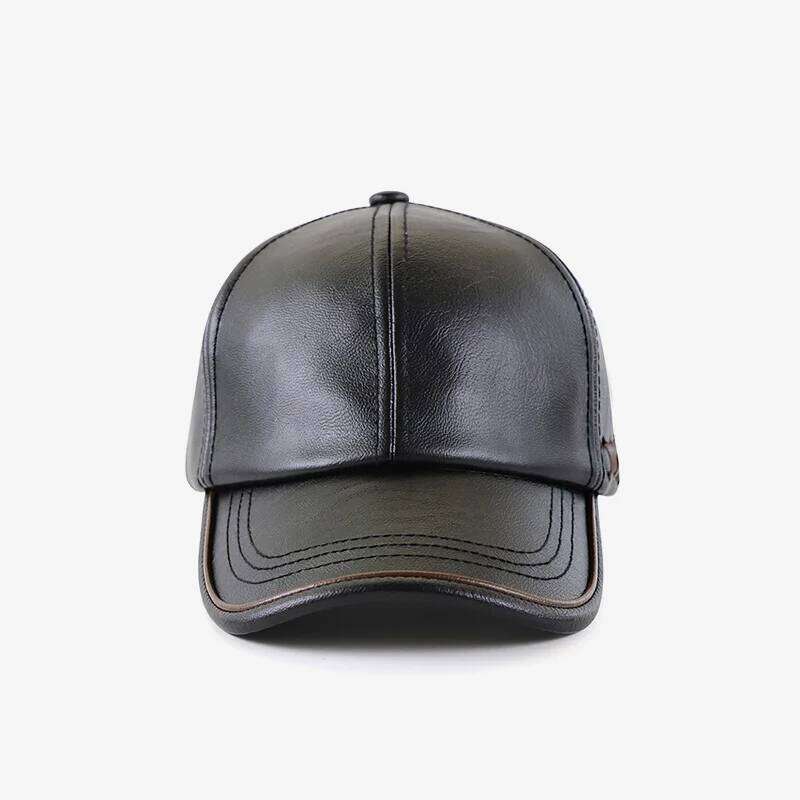 2024 Adjustable Men's Genuine Baseball Cap for Fall Winter Outdoor Sports Hat Men Real Cowhide Leather Caps Z260313