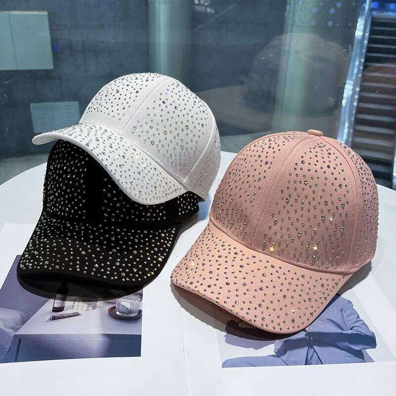 Full Body Rhinestone Baseball Men Women Cotton Diamonds Snapback Hip Hop Cap Outdoor Visor Sun Hats Casquette Z260314