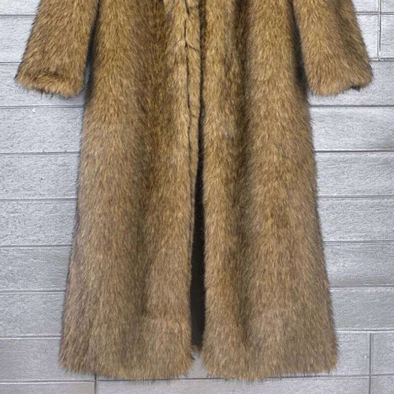 Imitation Solid Color 2025 New Winter Thick Faux Fox Loose Lapel Fur Coat For Women H45 Z260313