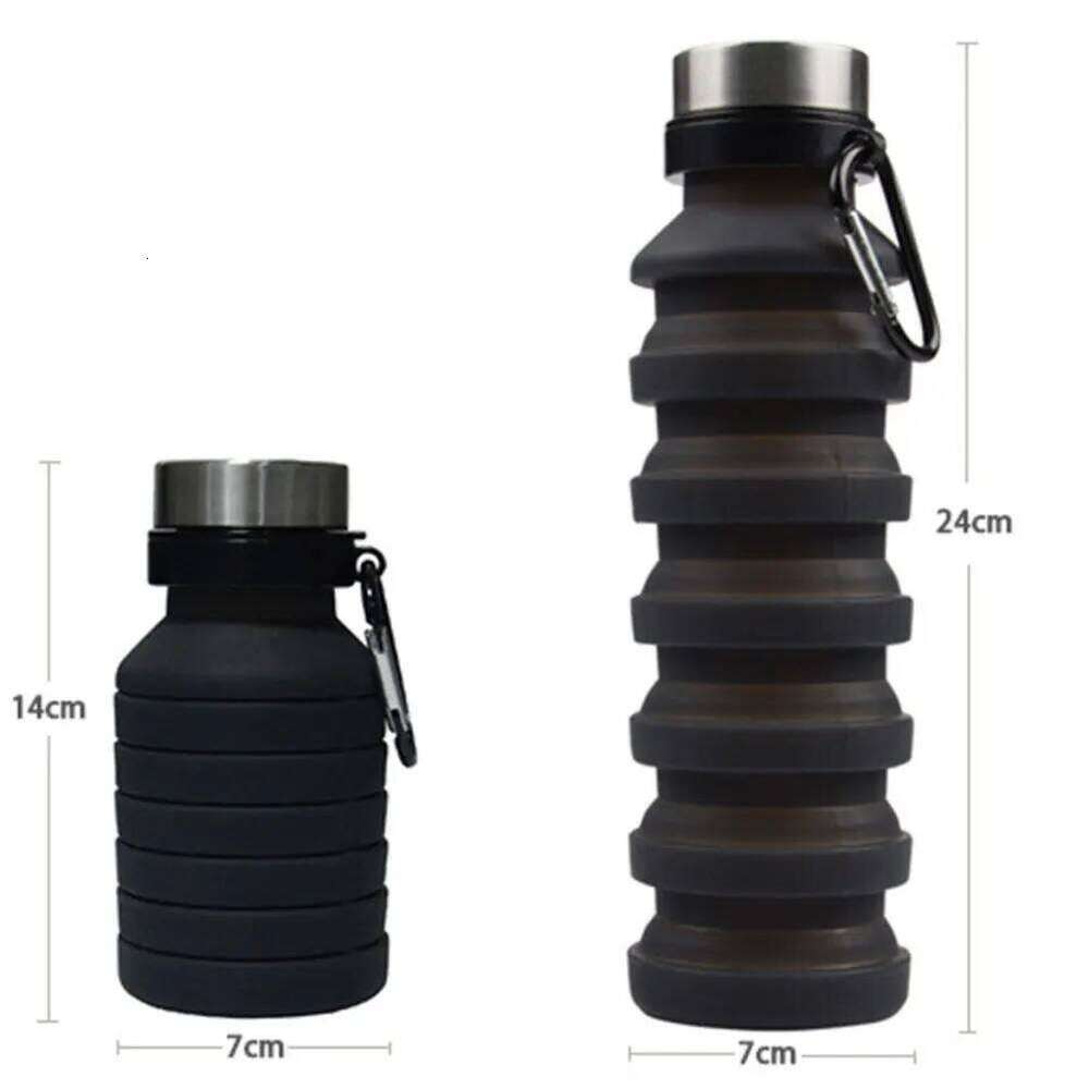 550ML Collapsible Expandable Bottle Hiking Water Silicone Portable Strap Flexible To Carry Z260313