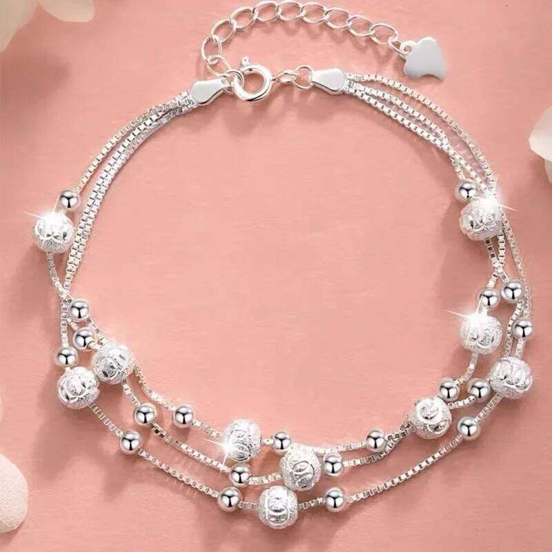 Fine 925 Sterling Silver Lucky Bead Bracelets For Woman Luxury Original Multi-layer Charm Bracelet Elegant Party Jewelry Gifts Z260313