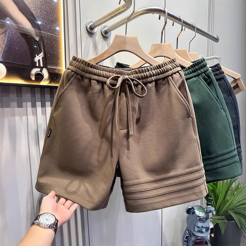 Luxury Brand Designer Clothes Summer Classic Three-Stripe Design Heavy-Duty Sports Casual Shorts For Men, Loose-Fitting American-Style Mid-Length Pant