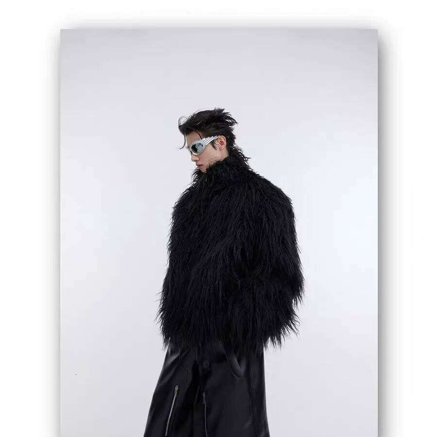 Men's Winter Warm Faux Jacket Fashion Lexury Fur Overcoat For Male Elegant Thick Thermal Outerwear Z260313