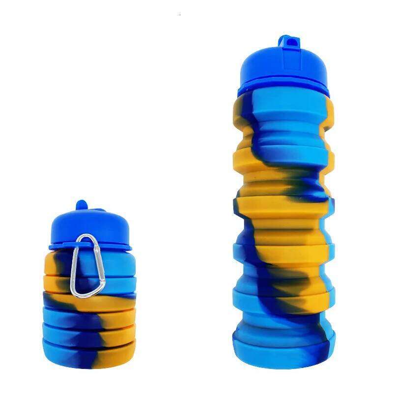 1Pcs Food Grade Silicone Folding Outdoor Portable Telescopic Drinking Creativity Camouflage Sports Water Cup Z260314